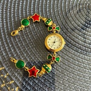 Antique style holiday watch bracelet